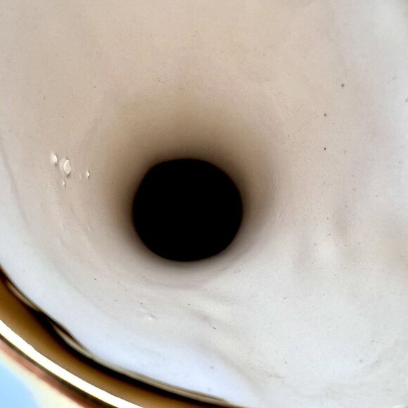 Vintage Ceramic Pitcher Hand Painted Vase Gold Accents - Picture 8 of 10